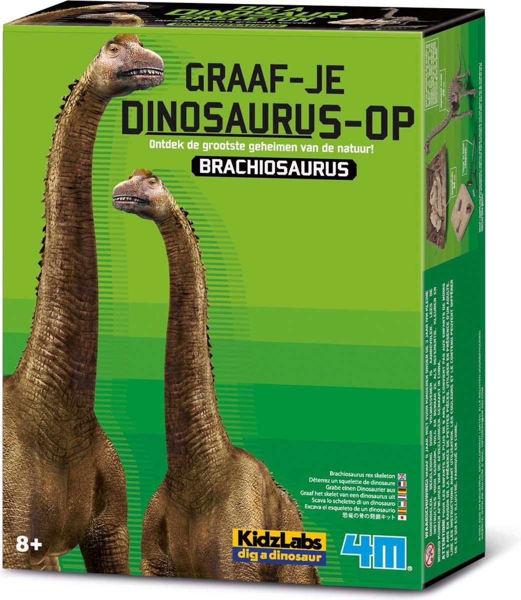4M | KidzLabs | Graaf je dinosaurus op | Brachiosaurus | 8+ - Kleine Eland