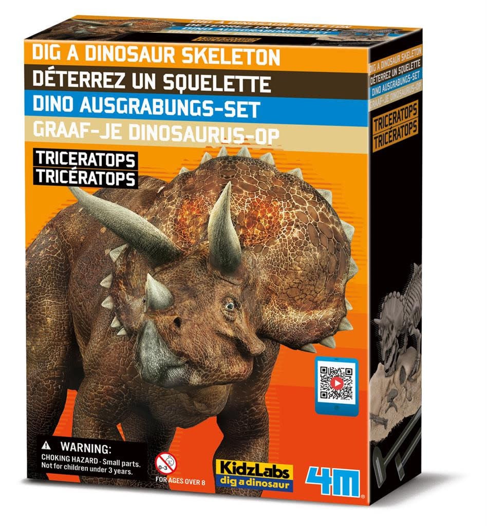 4M | KidzLabs | Graaf je dinosaurus op | Triceratops | 8+ - Kleine Eland