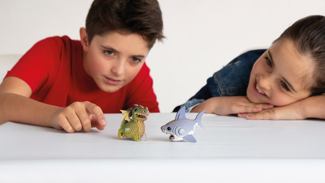 Eugy | 3D Cardboard Model Kit | Fantasy | Groene Draak | 31 stukjes | 6+