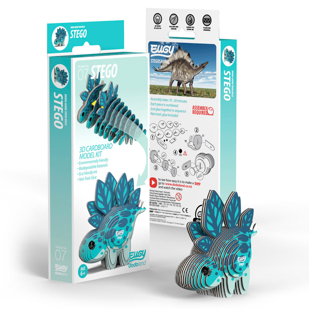 Eugy | 3D Cardboard Model Kit | Prehistoric Life | Stegosaurus | 32 stukjes | 6+