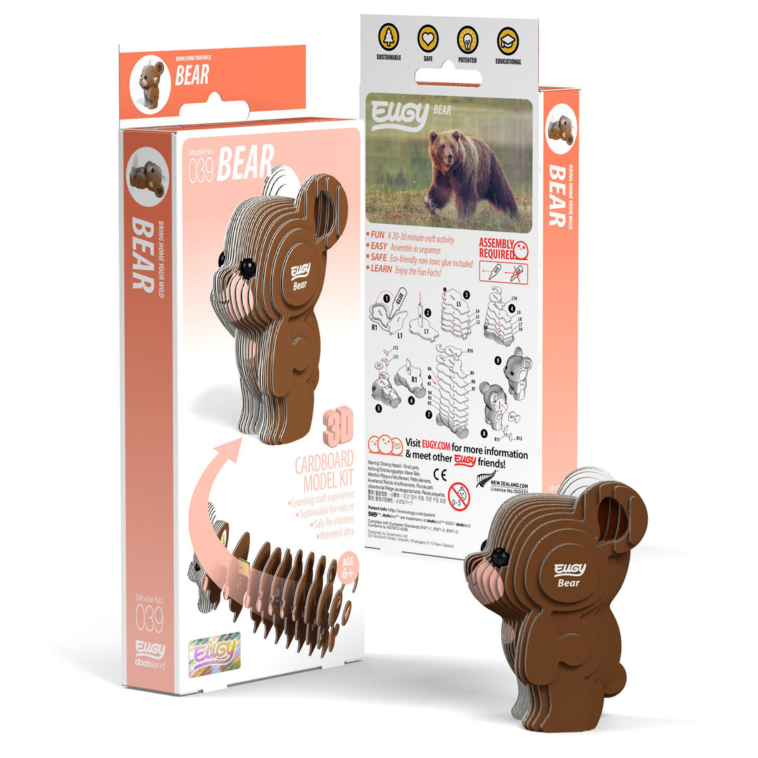 Eugy | 3D Cardboard Model Kit | Wild Life | Beer | 29 stukjes | 6+