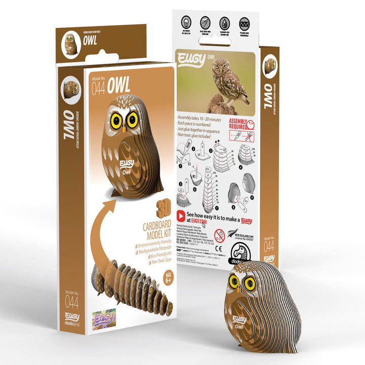 Eugy | 3D Cardboard Model Kit | Bird Life | Uil | 6+