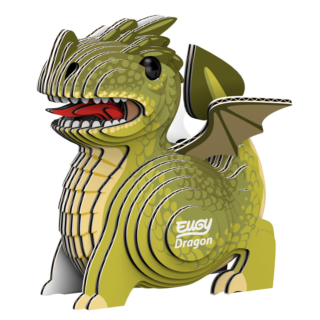 Eugy | 3D Cardboard Model Kit | Fantasy | Groene Draak | 31 stukjes | 6+