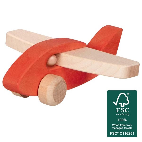 Goki | Houten Vliegtuig | Petits Pilotes | 17 x 15 x 5,4 cm | 1+