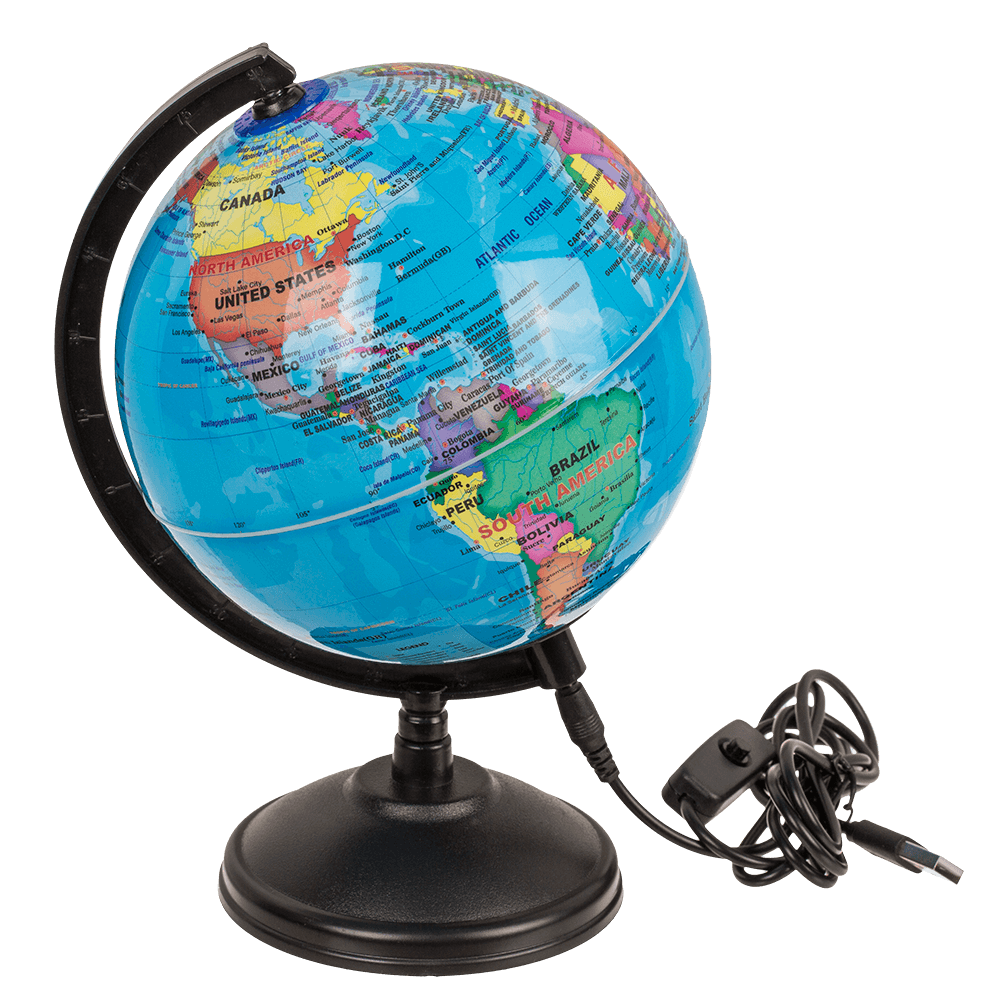 Afmetingen van de LED-tafellamp wereldbol van 15,5 cm