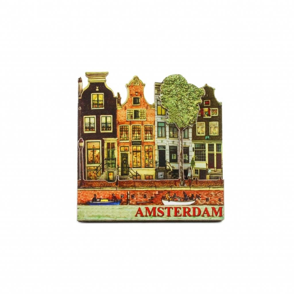 Koelkastmagneet Amsterdam 4 huisjes