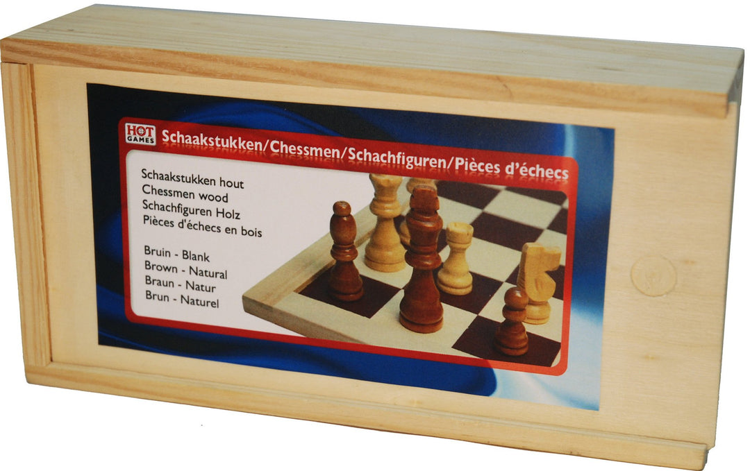 Hotgames | Houten Schaakstukken in Kist | Staunton maat 3 | Koning 7,7 cm