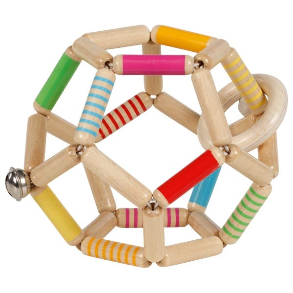 Goki | Houten Elastische Bal | Gestreept | 11 cm | 6 mnd+
