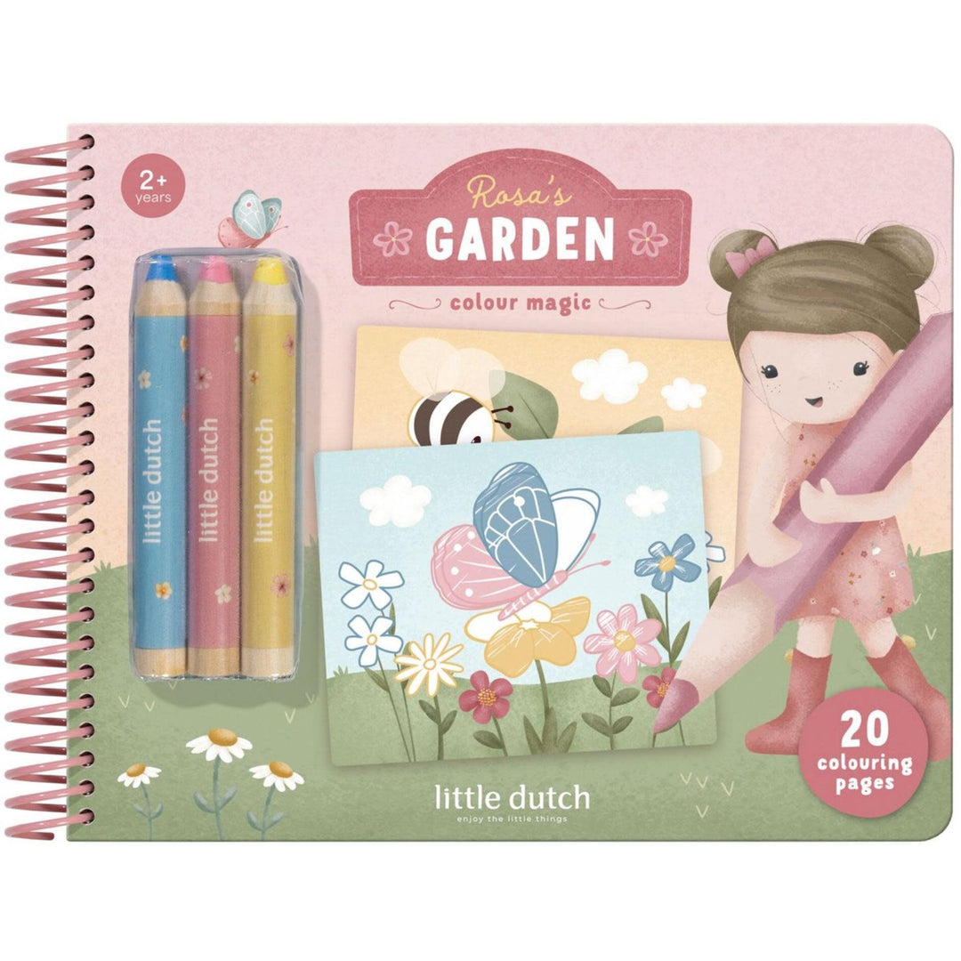 Little Dutch | Colouring Book + 3 sturdy jumbo colouring pencils | Rosa&