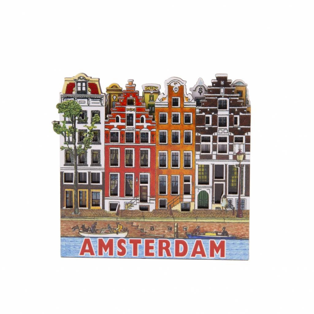 Koelkastmagneet  | Amsterdam | 4 Huizen