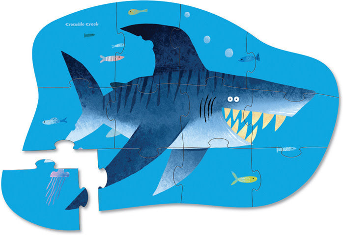 Crocodile Creek | Mini Shaped Puzzle | Shark | 12 stukjes | 2+