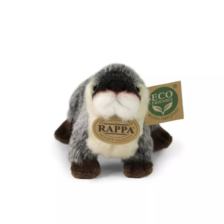 Vooraanzicht van de grijze Rappa ECO pluche otter