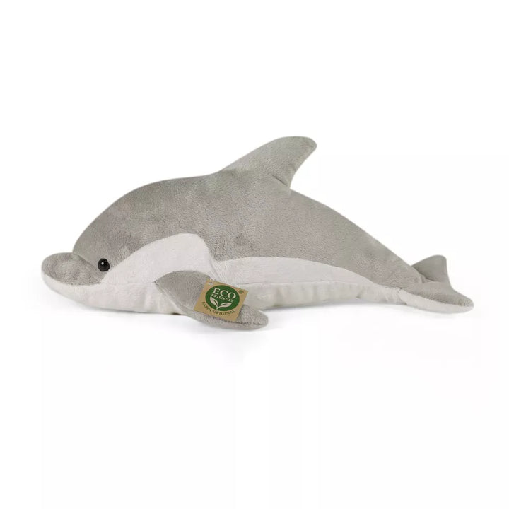 Seitenansicht des grauen Rappa ECO-Plüschdelfins, 38 cm