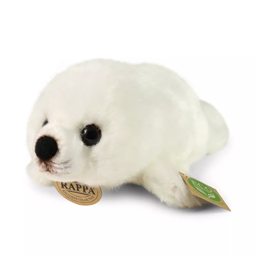 Weiße Rappa ECO-Plüschrobbe, 23 cm, schräg von vorn