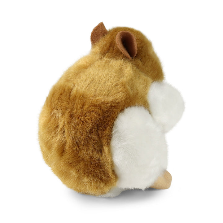 Rückansicht des braun-weißen Rappa ECO-Plüschhamsters, 13 cm
