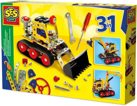 Ses | Creator Metalen Constructieset | Bouwvoertuigen 3-in-1 | 7+
