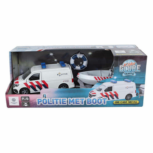 Kids Globe | Volkswagen Transporter mit Polizeiboot