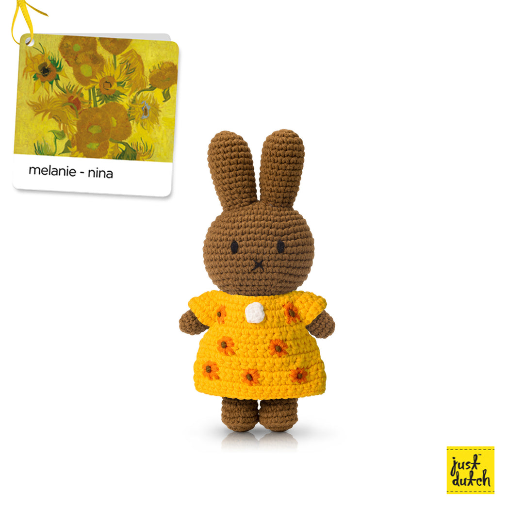 Crochet Cuddly Toy | Melanie / Nina | Sunflower Dress | 25 cm | 100% Cotton | 0+
