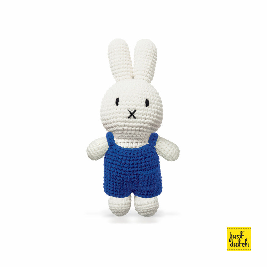 Gehaakte Knuffel | Miffy/Nijntje | Blue Overall | 25 cm | 100 % Cotton | 0+