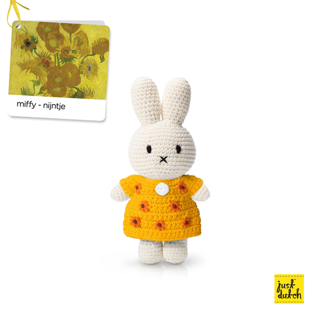 Gehaakte Knuffel | Miffy/Nijntje | Sunflower Dress | 25 cm | 100 % Cotton | 0+