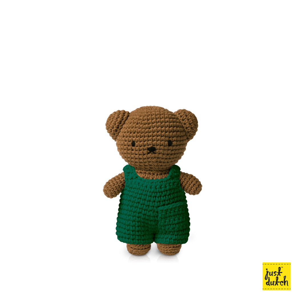 Crochet Cuddly Toy | Boris | Green Overalls | 20 cm | 100% Cotton | 0+