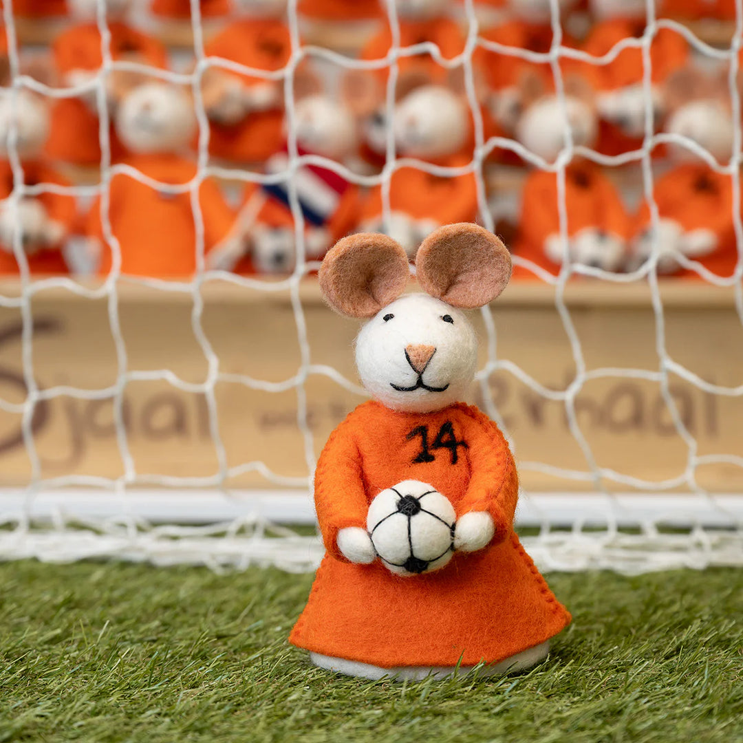 Wolvilt | Decoratieve Muis met Voetbal