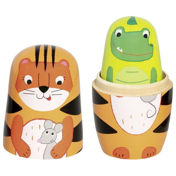 Goki | Houten Matroesjka | Tiger Tavi and his friends | 14,5 cm | 5-delig | 3+