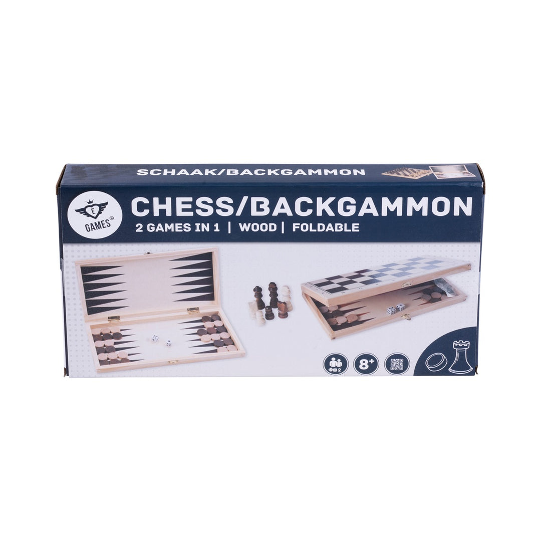 Engelhart | Houten Schaak- en Backgammonspel | Opklapbaar | 8+