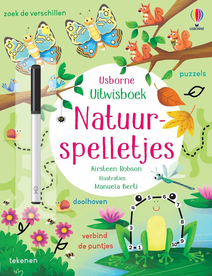 Usborne | Uitwisboek | Natuurspelletjes | 3+