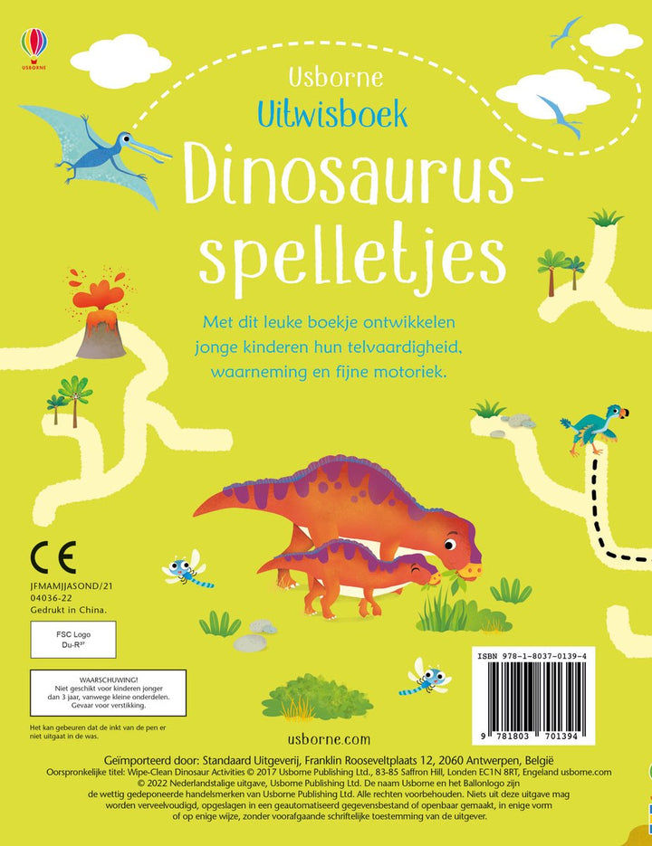 Usborne | Uitwisboek | Dinosaurus spelletjes | 3+