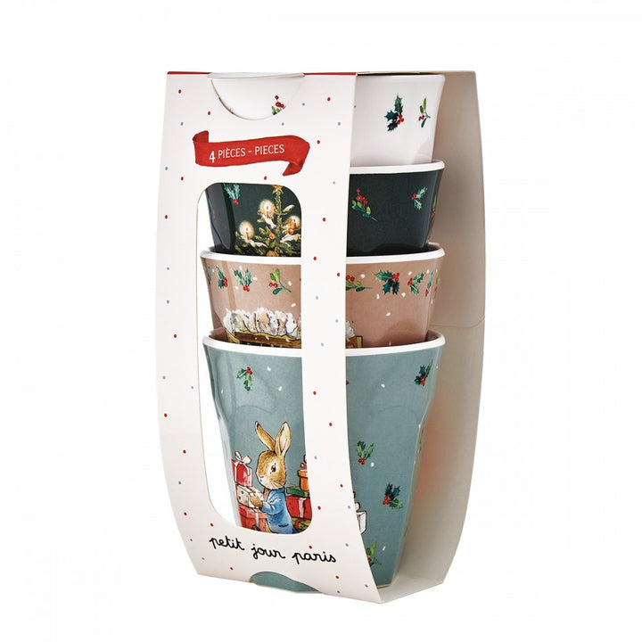 Petit Jour Peter Rabbit Christmas set van 4 bekers