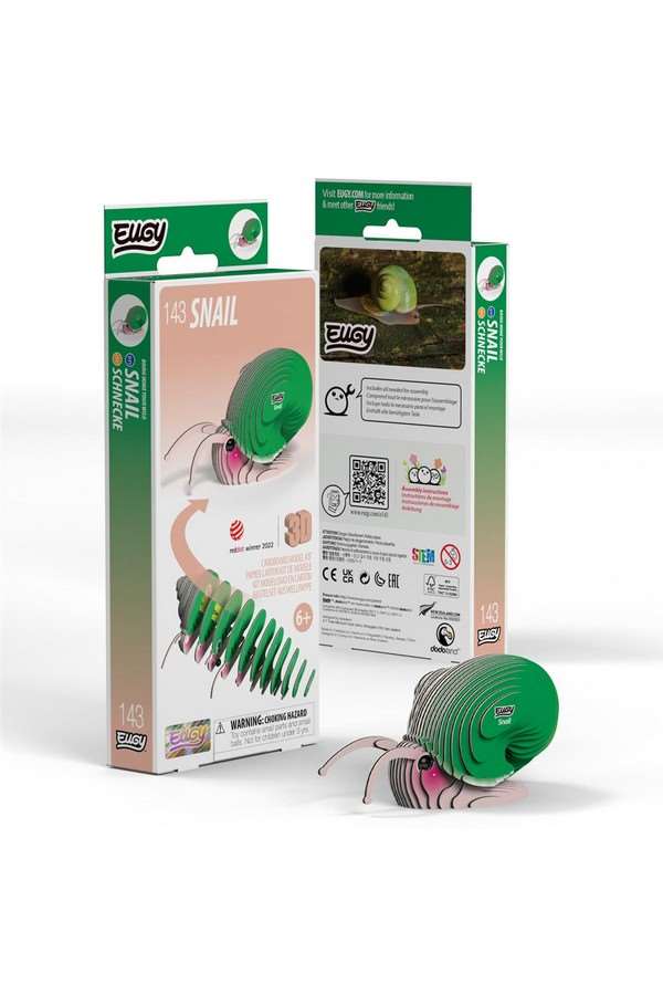 Eugy | 3D Cardboard Model Kit | Wild Life | Snail | 34 Pieces | 6+