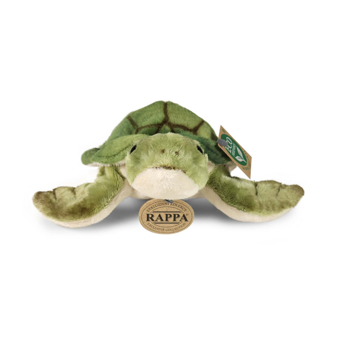 Vorderansicht der grünen Rappa ECO-Plüschmeeresschildkröte, 20 cm