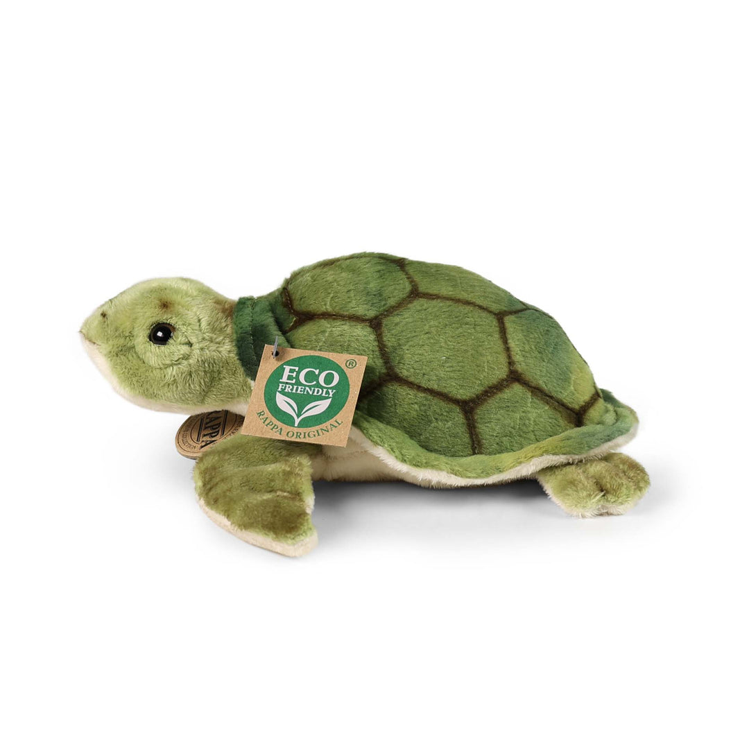 Seitenansicht der grünen Rappa ECO-Plüschmeeresschildkröte, 20 cm