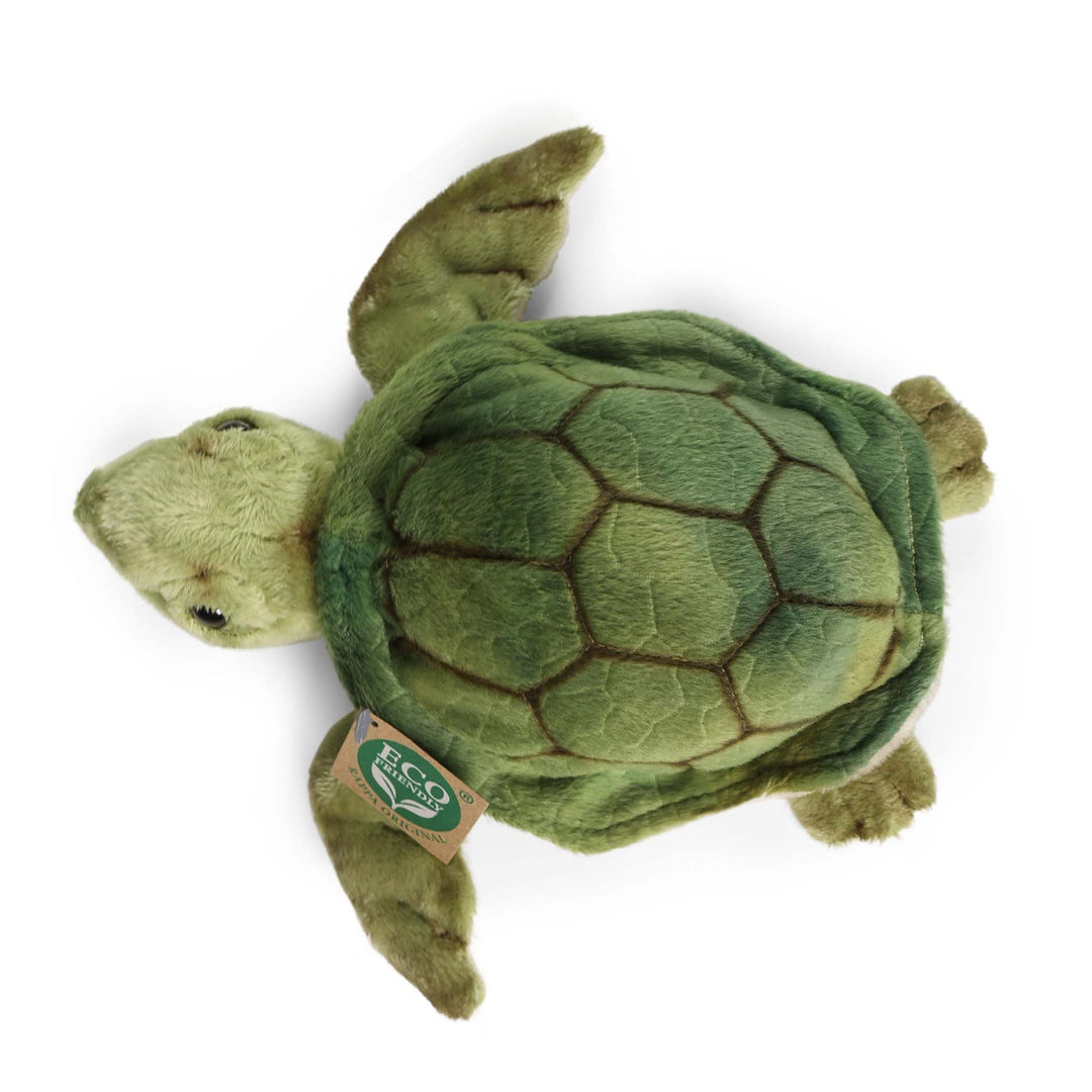 Draufsicht der grünen Rappa ECO-Plüschmeeresschildkröte, 20 cm