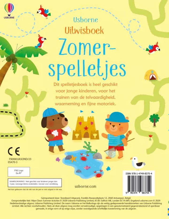 Usborne | Uitwisboek | Zomerspelletjes | 3+
