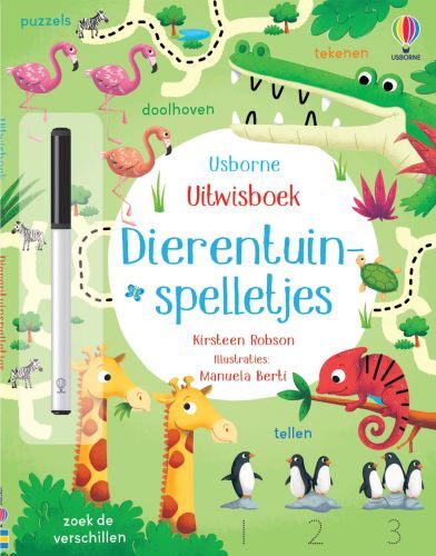 Usborne | Uitwisboek | Dierentuinspelletjes | 3+