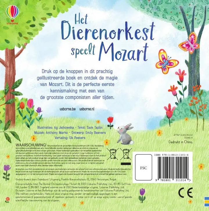 Usborne | Geluidenboek met Muziek | Het Dierenorkest speelt Mozart | 2+