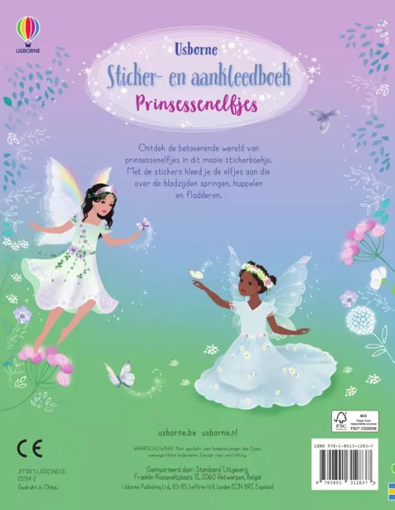 Achterkant van Prinsessenelfjes met twee elfjes op een groene achtergrond
