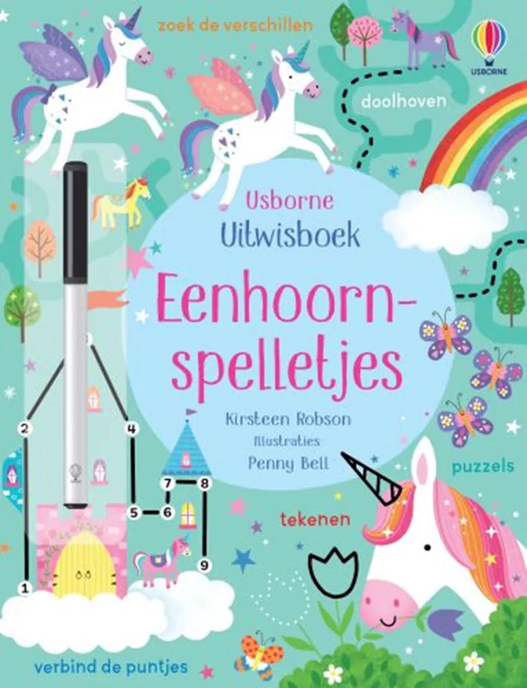 Usborne | Uitwisboek | Eenhoornspelletjes | 3+