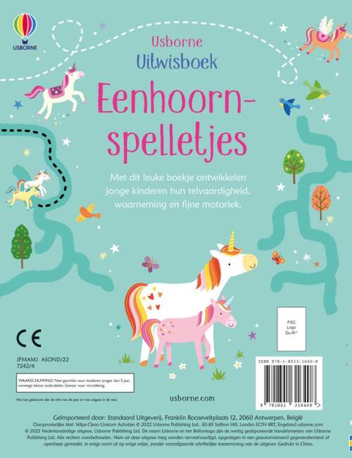 Usborne | Uitwisboek | Eenhoornspelletjes | 3+