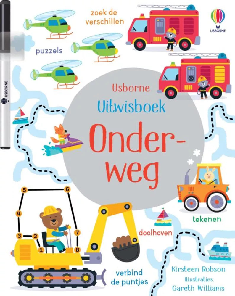 Usborne | Uitwisboek | Onderweg | 3+