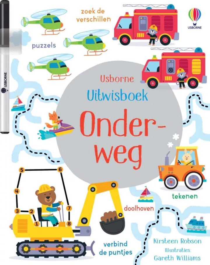 Usborne | Uitwisboek | Onderweg | 3+