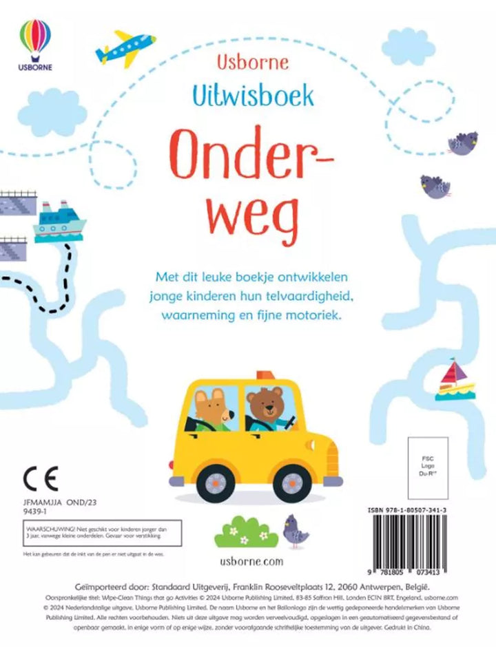 Usborne | Uitwisboek | Onderweg | 3+