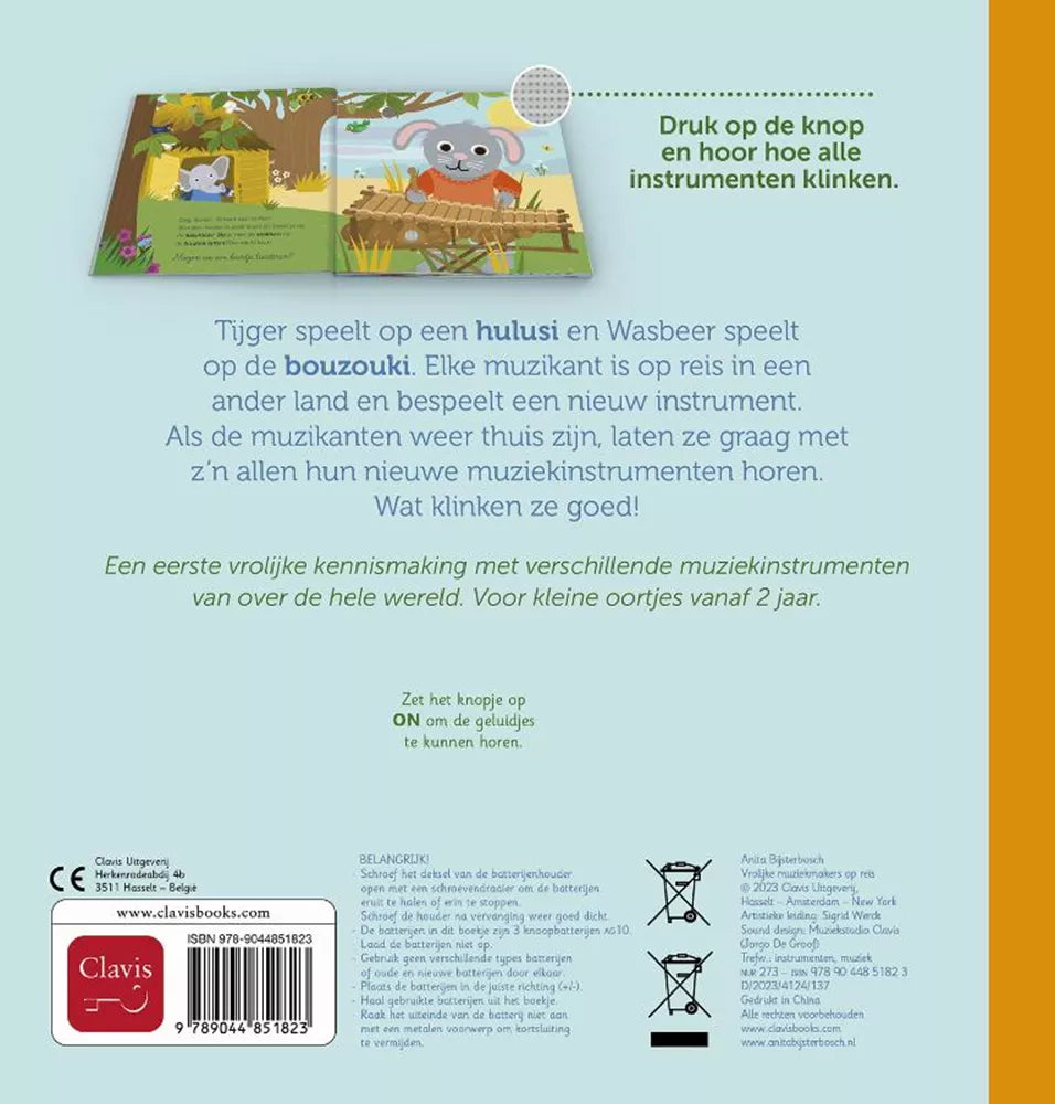 Clavis | Geluidenboek | Vrolijke Muziekmakers op Reis | 2+
