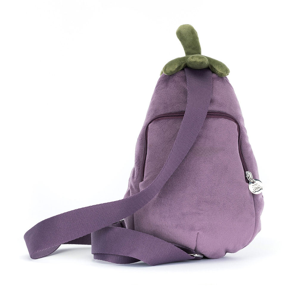 Jellycat Amuseables Aubergine Bum Bag met verstelbare paarse riem, achteraanzicht