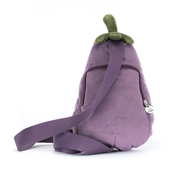 Jellycat Amuseables Aubergine Bum Bag met verstelbare paarse riem, achteraanzicht