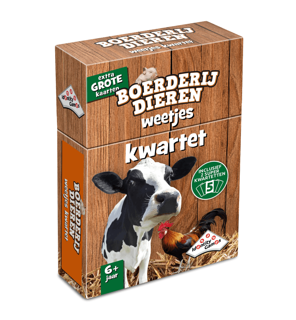 Speldoos van Identity Games Weetjes Kwartet Boerderijdieren