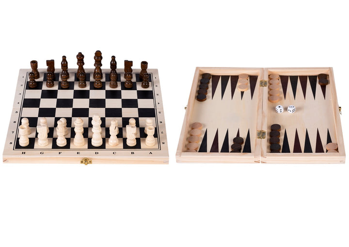 Engelhart | Houten Schaak- en Backgammonspel | Opklapbaar | 8+