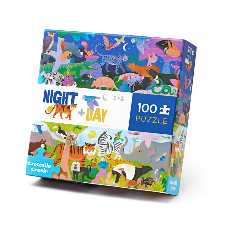 Crocodile Creek | Puzzel | Night &amp; Day | Dag- en Nachtdieren | 100 stukjes | 5+